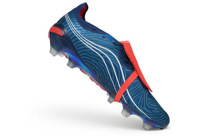 Adidas Predator 26 Elite Fold-Over Tongue FG Firm Ground Soccer Cleats - Blue/Collegiate Royal/Solar Red