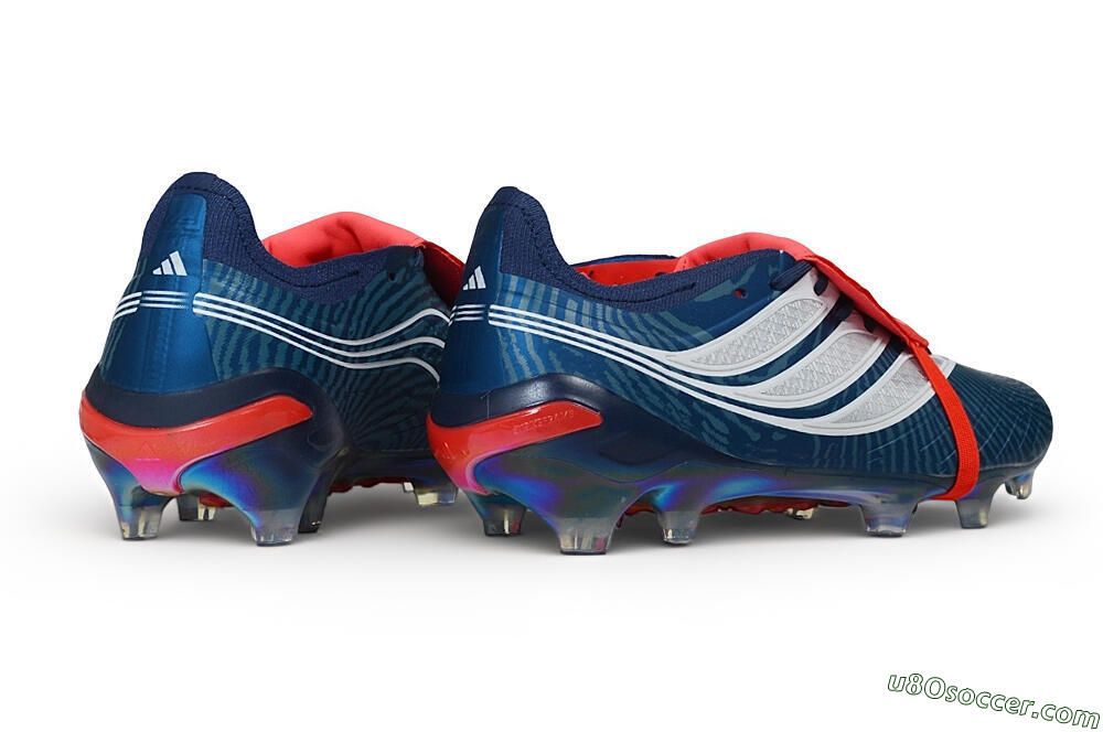 Adidas Predator 26 Elite Fold-Over Tongue FG Firm Ground Soccer Cleats - Blue/Collegiate Royal/Solar Red 6