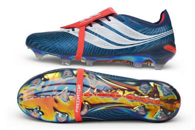 Adidas Predator 26 Elite Fold-Over Tongue FG Firm Ground Soccer Cleats - Blue/Collegiate Royal/Solar Red
