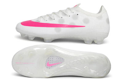 Nike Air Zoom Mercurial Vapor 17 Elite FG Firm Ground Soccer Cleats - White/White/Hyper Pink