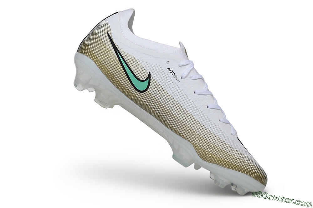 Nike Air Zoom Mercurial Vapor 17 Elite FG Firm Ground Soccer Cleats - White/Metallic Gold/Mint Green 4