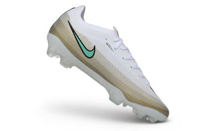 Nike Air Zoom Mercurial Vapor 17 Elite FG Firm Ground Soccer Cleats - White/Metallic Gold/Mint Green