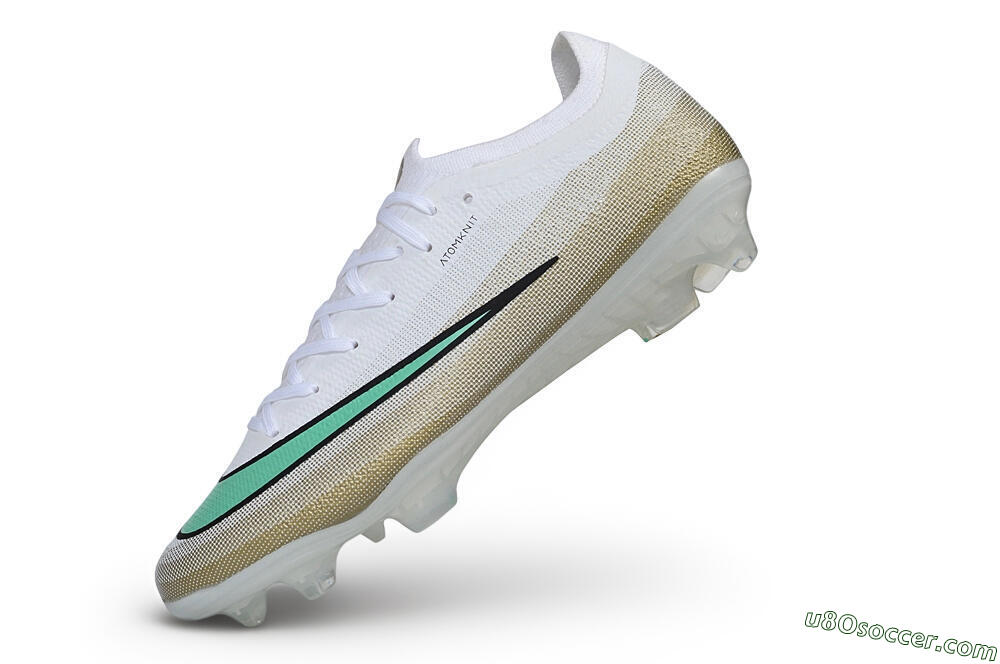 Nike Air Zoom Mercurial Vapor 17 Elite FG Firm Ground Soccer Cleats - White/Metallic Gold/Mint Green 5