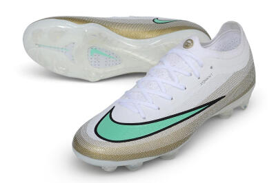 Nike Air Zoom Mercurial Vapor 17 Elite FG Firm Ground Soccer Cleats - White/Metallic Gold/Mint Green