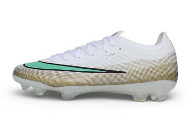 Nike Air Zoom Mercurial Vapor 17 Elite FG Firm Ground Soccer Cleats - White/Metallic Gold/Mint Green