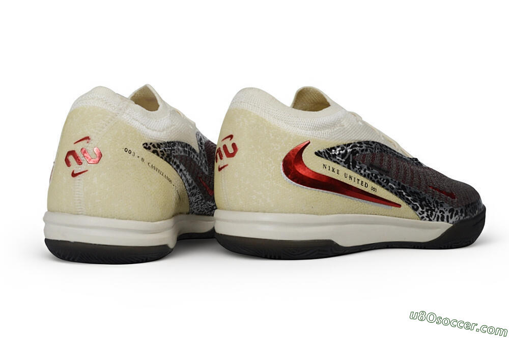 Nike Phantom 6 Elite Low IC Indoor & Futsal Soccer Shoes - Beige/Cream/Metallic Red 6