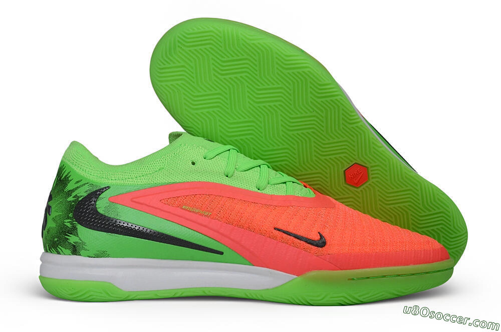Nike Phantom 6 Elite Low IC Indoor & Futsal Soccer Shoes - Green/Electric Green/Bright Crimson 1