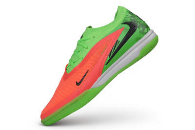 Nike Phantom 6 Elite Low IC Indoor & Futsal Soccer Shoes - Green/Electric Green/Bright Crimson