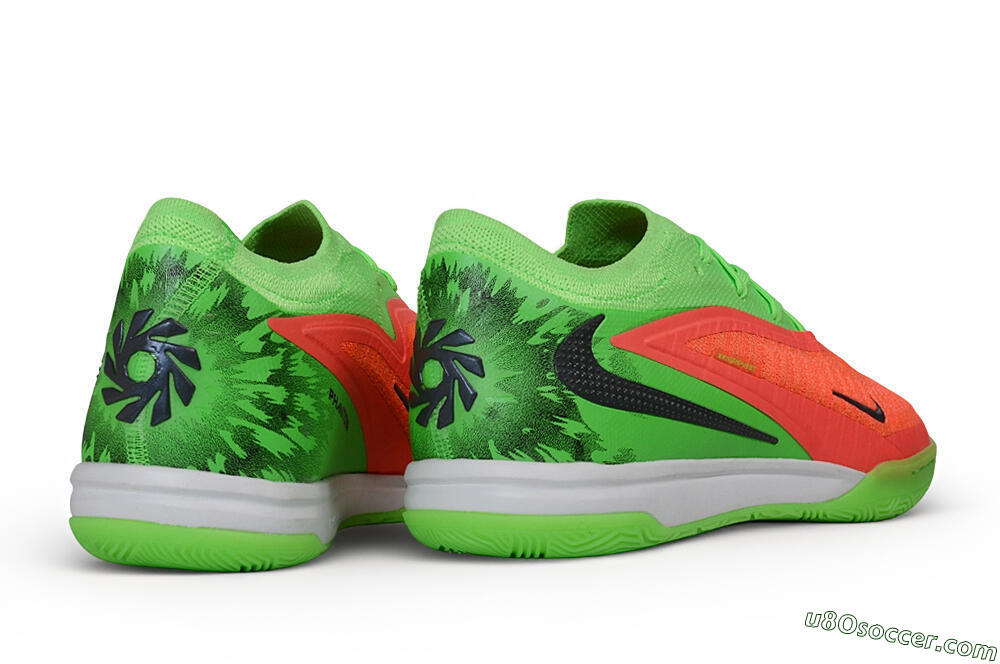 Nike Phantom 6 Elite Low IC Indoor & Futsal Soccer Shoes - Green/Electric Green/Bright Crimson 6