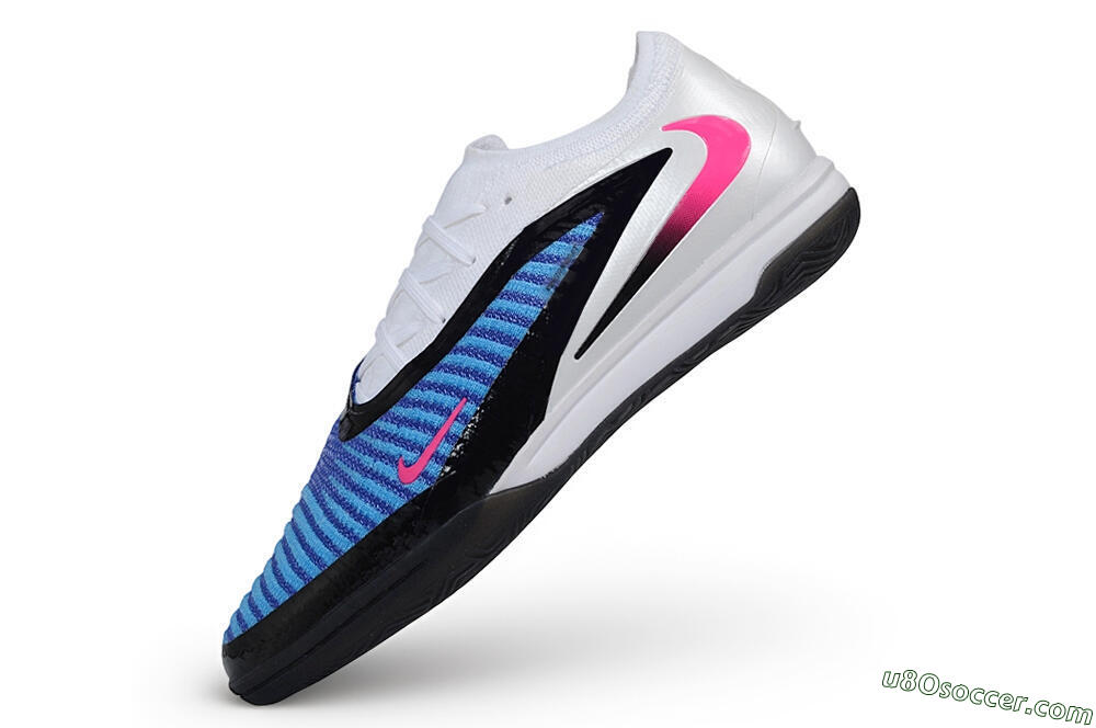 Nike Phantom 6 Elite Low IC Indoor & Futsal Soccer Shoes - White/Baltic Blue/Hyper Pink 5