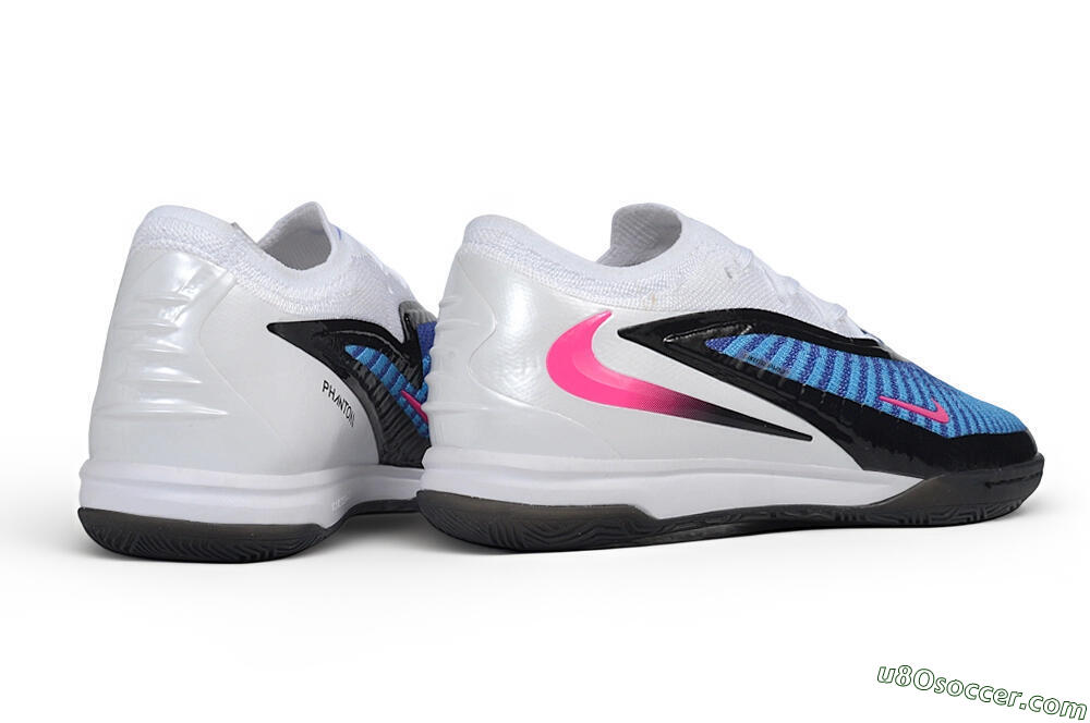 Nike Phantom 6 Elite Low IC Indoor & Futsal Soccer Shoes - White/Baltic Blue/Hyper Pink 6