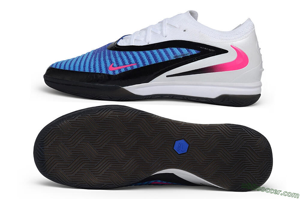 Nike Phantom 6 Elite Low IC Indoor & Futsal Soccer Shoes - White/Baltic Blue/Hyper Pink 0