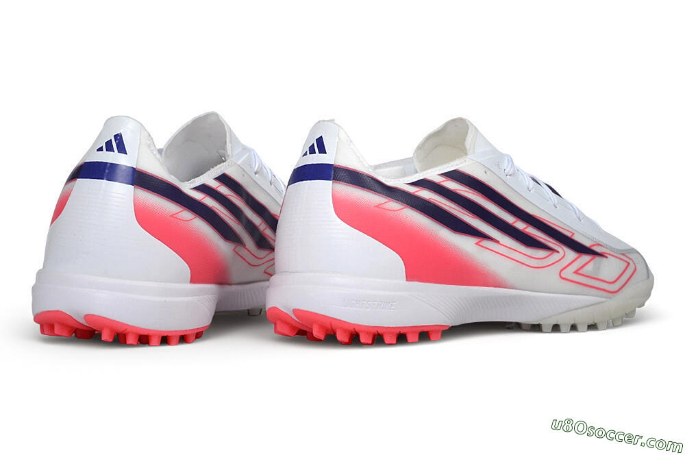 Adidas F50 Hyperfast League TF Artificial Turf Soccer Shoes - White/Lucid Pink/Night Indigo 6
