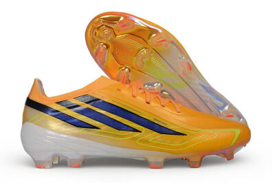 Adidas F50 Hyperfast Elite Laceless FG Firm Ground Soccer Cleats - Orange/Solar Orange/Black