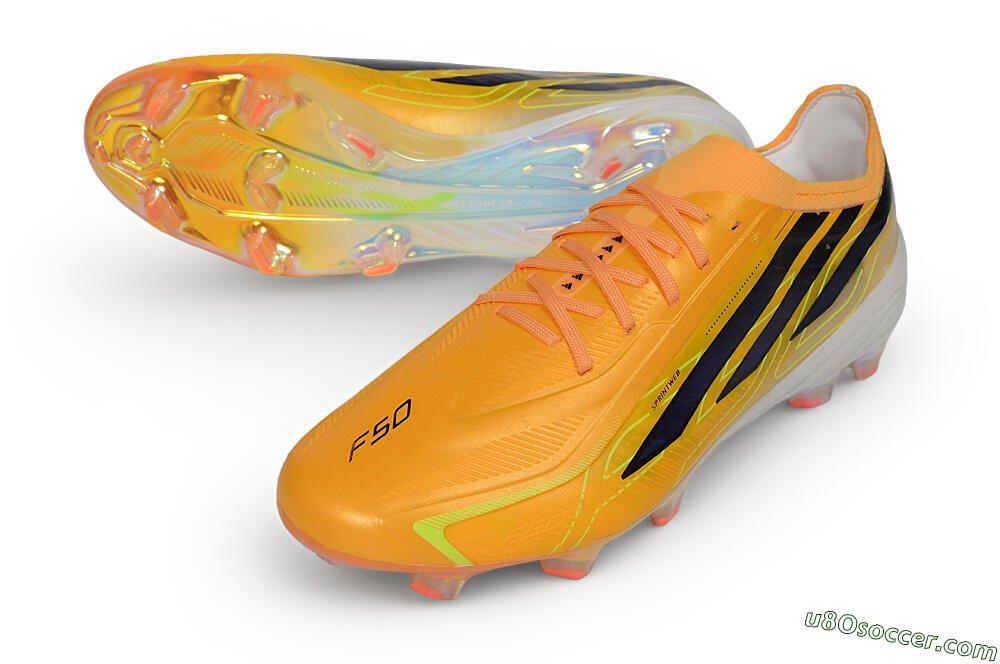 Adidas F50 Hyperfast Elite Laceless FG Firm Ground Soccer Cleats - Orange/Solar Orange/Black 3