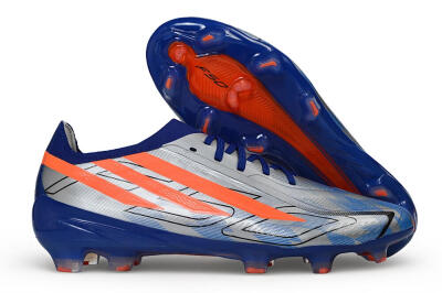 Adidas F50 Hyperfast Elite Laceless FG Firm Ground Soccer Cleats - Silver/Lucid Blue/Solar Red