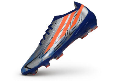 Adidas F50 Hyperfast Elite Laceless FG Firm Ground Soccer Cleats - Silver/Lucid Blue/Solar Red