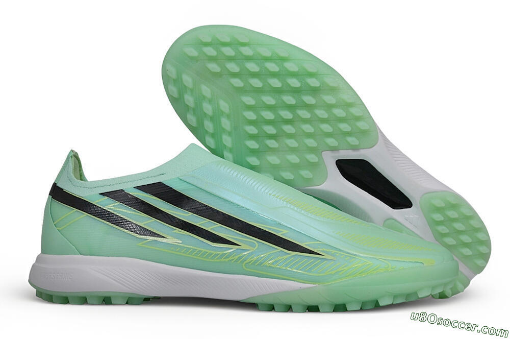Adidas F50 Hyperfast Elite Laceless TF Artificial Turf Soccer Shoes - Green/Mint/Core Black 1