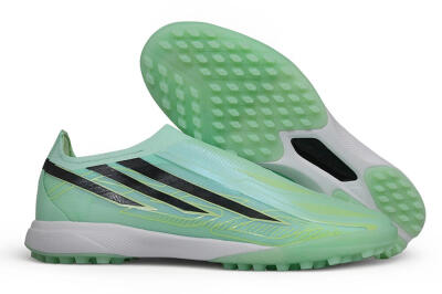 Adidas F50 Hyperfast Elite Laceless TF Artificial Turf Soccer Shoes - Green/Mint/Core Black
