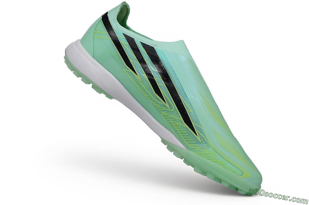 Adidas F50 Hyperfast Elite Laceless TF Artificial Turf Soccer Shoes - Green/Mint/Core Black 4