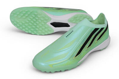 Adidas F50 Hyperfast Elite Laceless TF Artificial Turf Soccer Shoes - Green/Mint/Core Black