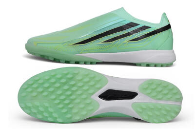 Adidas F50 Hyperfast Elite Laceless TF Artificial Turf Soccer Shoes - Green/Mint/Core Black