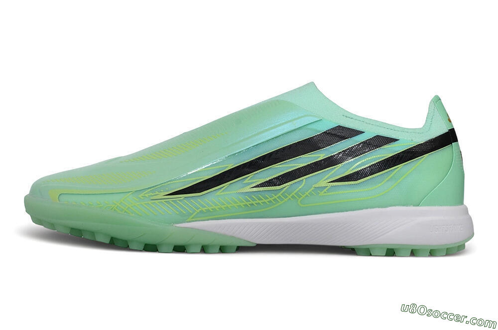 Adidas F50 Hyperfast Elite Laceless TF Artificial Turf Soccer Shoes - Green/Mint/Core Black 2