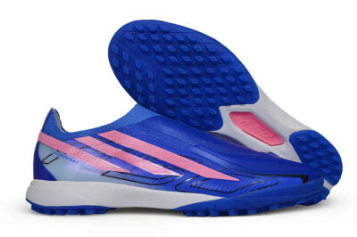Adidas F50 Hyperfast Elite Laceless TF Artificial Turf Soccer Shoes - Blue/Lucid Blue/Lucid Pink