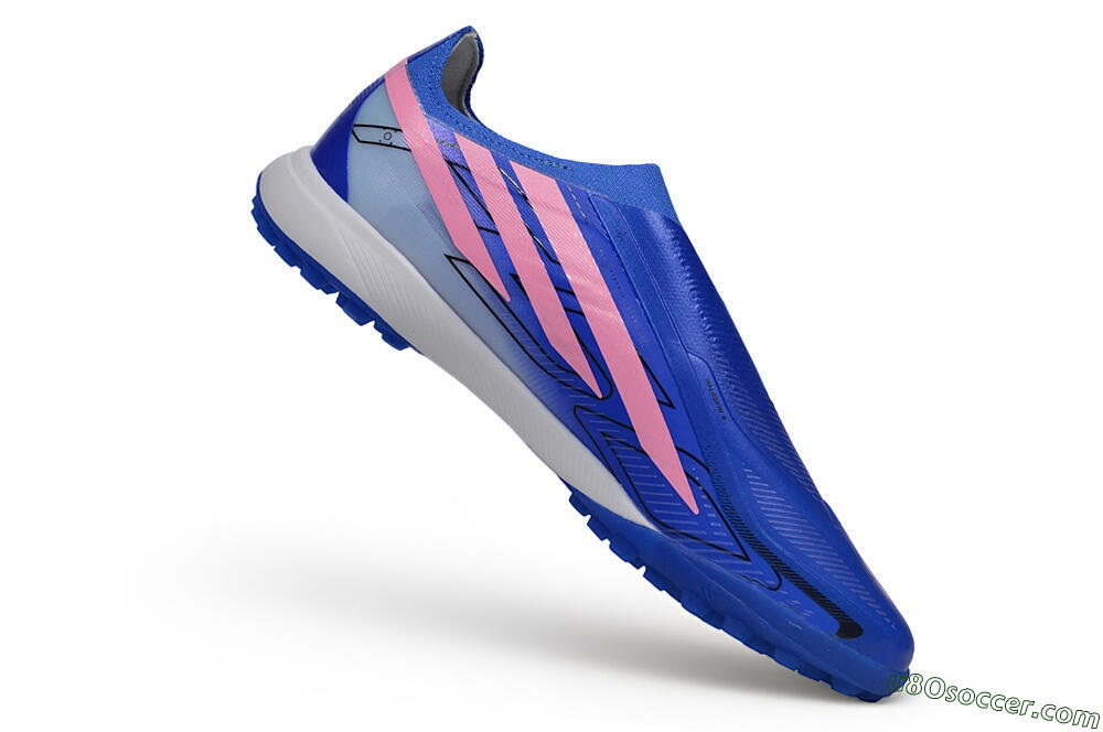 Adidas F50 Hyperfast Elite Laceless TF Artificial Turf Soccer Shoes - Blue/Lucid Blue/Lucid Pink 4