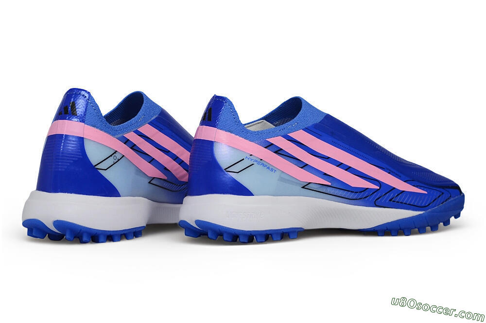 Adidas F50 Hyperfast Elite Laceless TF Artificial Turf Soccer Shoes - Blue/Lucid Blue/Lucid Pink 6