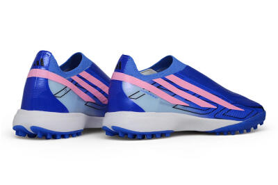 Adidas F50 Hyperfast Elite Laceless TF Artificial Turf Soccer Shoes - Blue/Lucid Blue/Lucid Pink