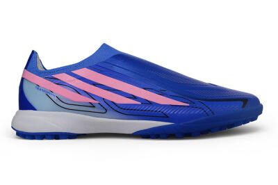 Adidas F50 Hyperfast Elite Laceless TF Artificial Turf Soccer Shoes - Blue/Lucid Blue/Lucid Pink