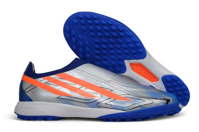 Adidas F50 Hyperfast Elite Laceless TF Artificial Turf Soccer Shoes - Silver/Metallic Silver/Bright Royal
