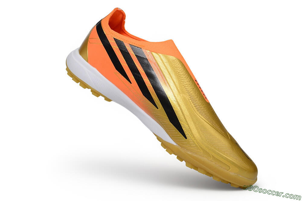 Adidas F50 Hyperfast Elite Laceless TF Artificial Turf Soccer Shoes - Gold/Solar Gold/Orange Rush 4
