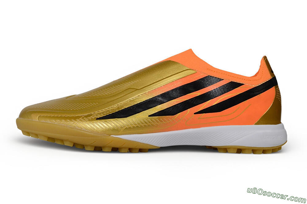 Adidas F50 Hyperfast Elite Laceless TF Artificial Turf Soccer Shoes - Gold/Solar Gold/Orange Rush 2