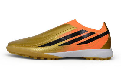 Adidas F50 Hyperfast Elite Laceless TF Artificial Turf Soccer Shoes - Gold/Solar Gold/Orange Rush