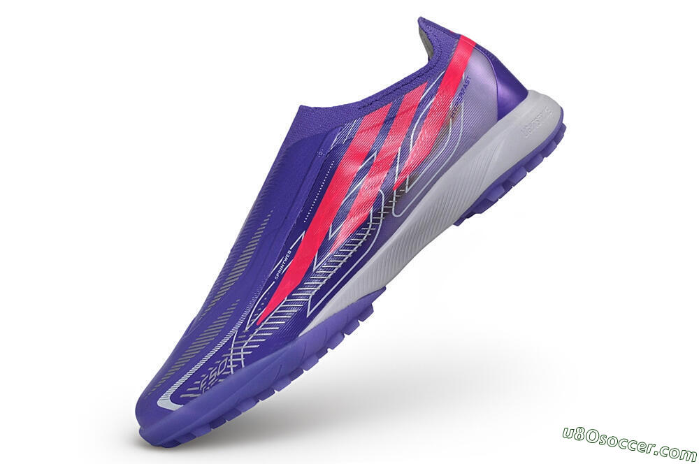 Adidas F50 Hyperfast Elite Laceless TF Artificial Turf Soccer Shoes - Purple/Lucid Purple/Lucid Pink 5