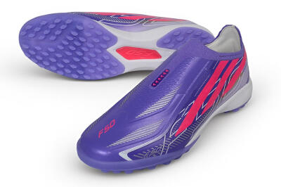Adidas F50 Hyperfast Elite Laceless TF Artificial Turf Soccer Shoes - Purple/Lucid Purple/Lucid Pink