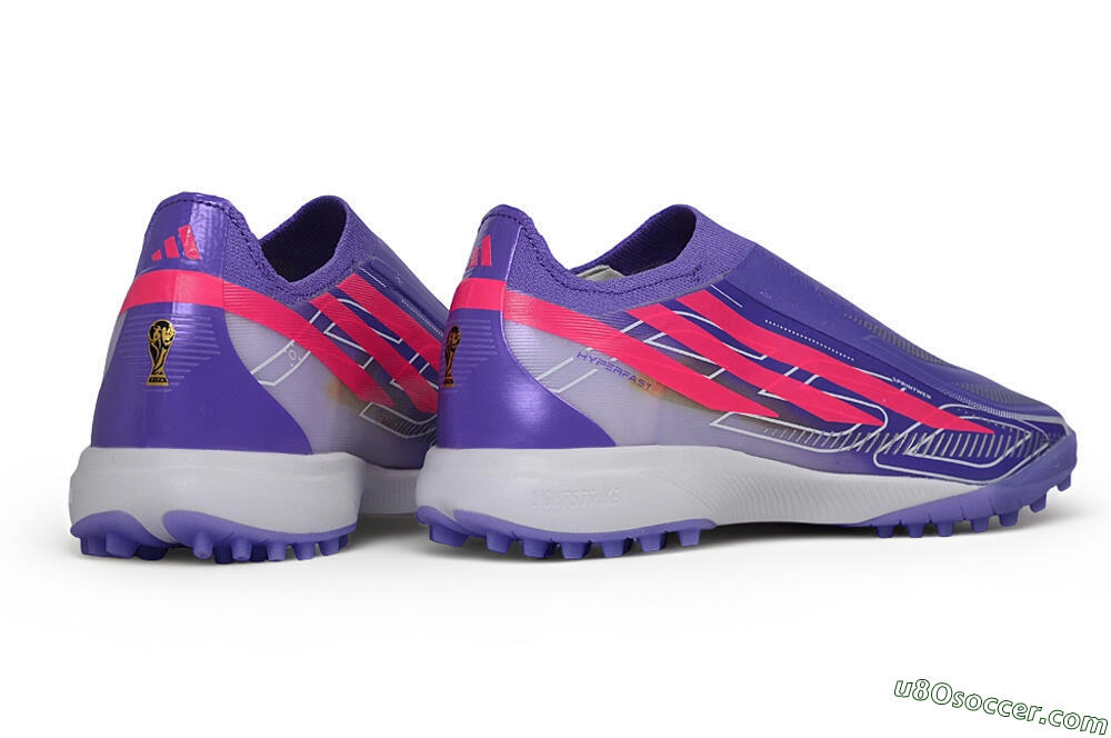 Adidas F50 Hyperfast Elite Laceless TF Artificial Turf Soccer Shoes - Purple/Lucid Purple/Lucid Pink 6