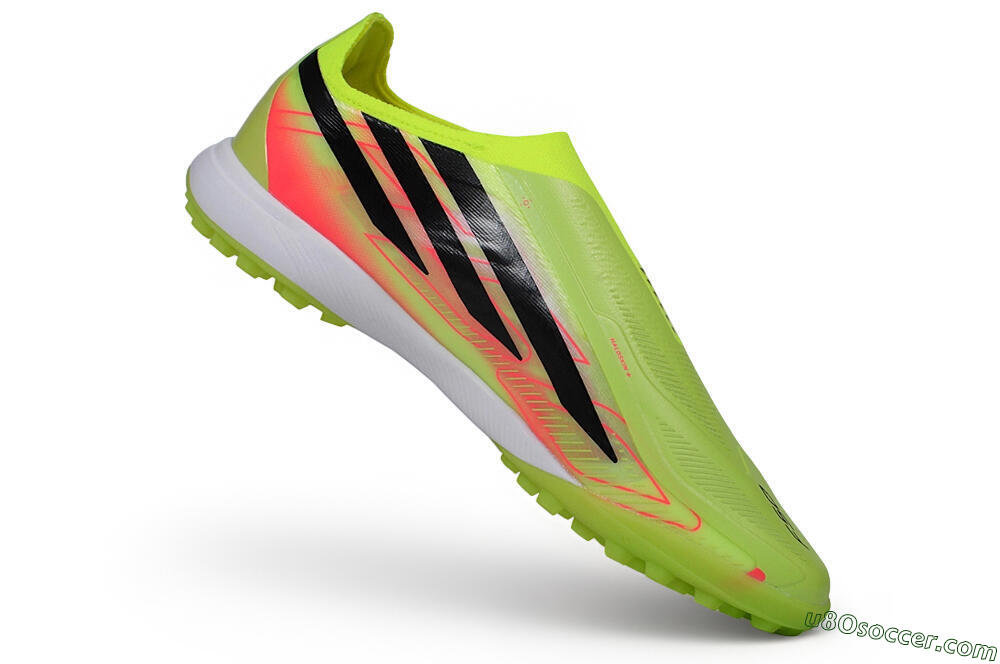 Adidas F50 Hyperfast Elite Laceless TF Artificial Turf Soccer Shoes - Yellow/Solar Yellow/Lucid Pink 4