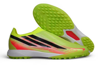 Adidas F50 Hyperfast Elite Laceless TF Artificial Turf Soccer Shoes - Yellow/Solar Yellow/Lucid Pink