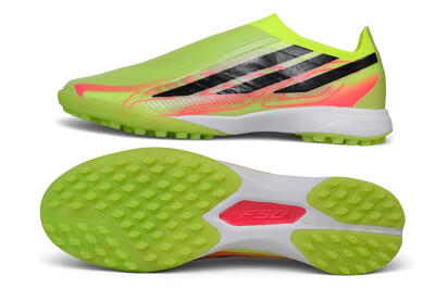 Adidas F50 Hyperfast Elite Laceless TF Artificial Turf Soccer Shoes - Yellow/Solar Yellow/Lucid Pink