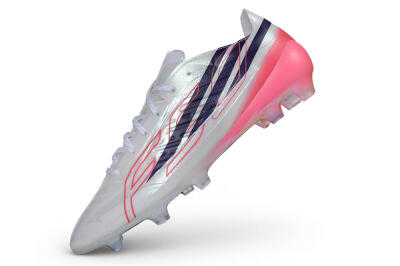Adidas F50 Hyperfast Evo FG Firm Ground Soccer Cleats - White/Lucid Pink/Night Indigo
