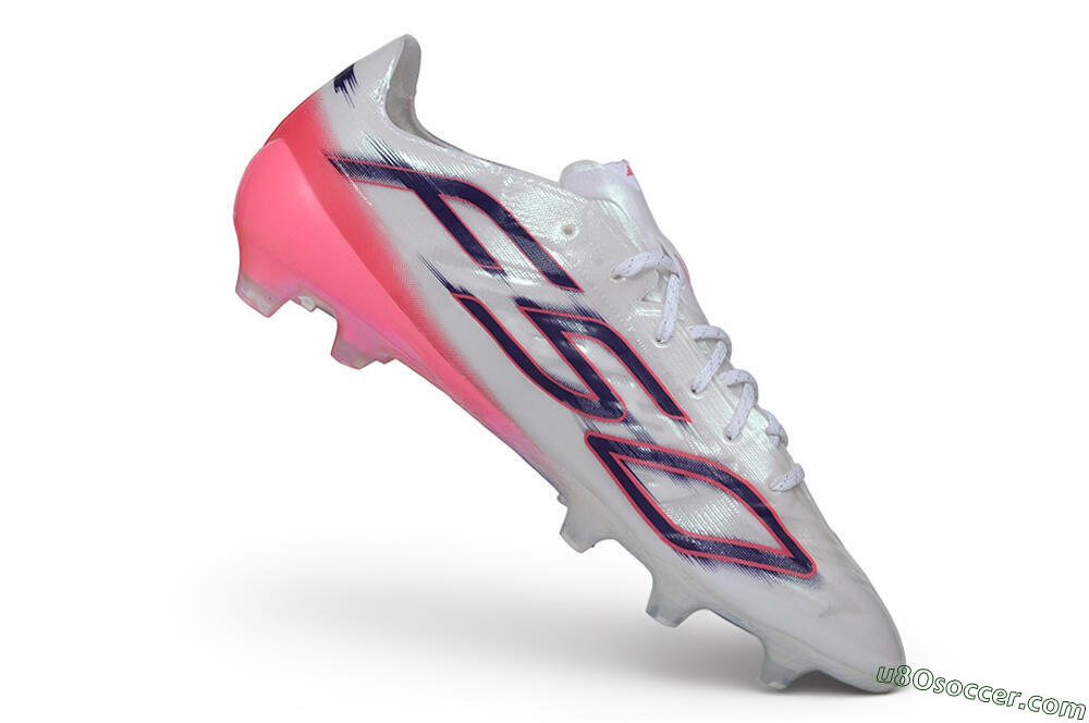 Adidas F50 Hyperfast Evo FG Firm Ground Soccer Cleats - White/Lucid Pink/Night Indigo 4