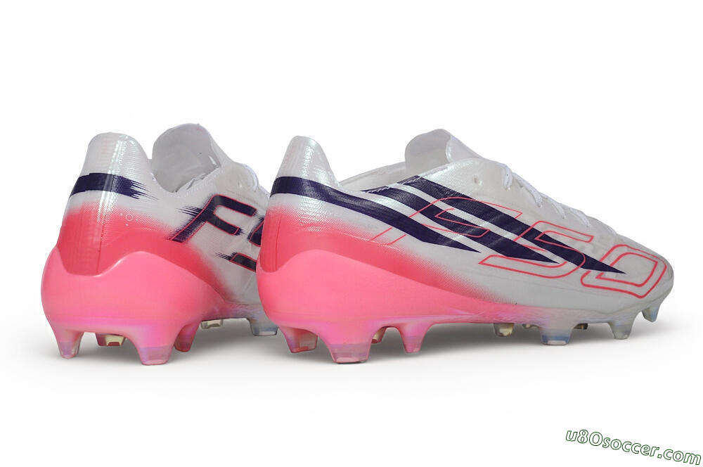 Adidas F50 Hyperfast Evo FG Firm Ground Soccer Cleats - White/Lucid Pink/Night Indigo 6