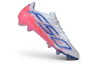 Adidas F50 Hyperfast Evo FG Firm Ground Soccer Cleats - White/Lucid Blue/Solar Pink