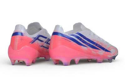 Adidas F50 Hyperfast Evo FG Firm Ground Soccer Cleats - White/Lucid Blue/Solar Pink