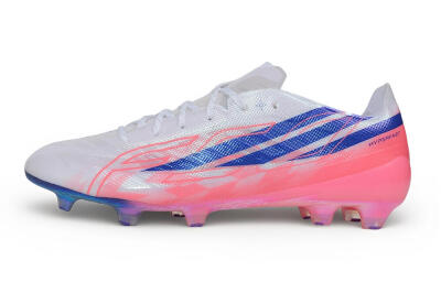 Adidas F50 Hyperfast Evo FG Firm Ground Soccer Cleats - White/Lucid Blue/Solar Pink