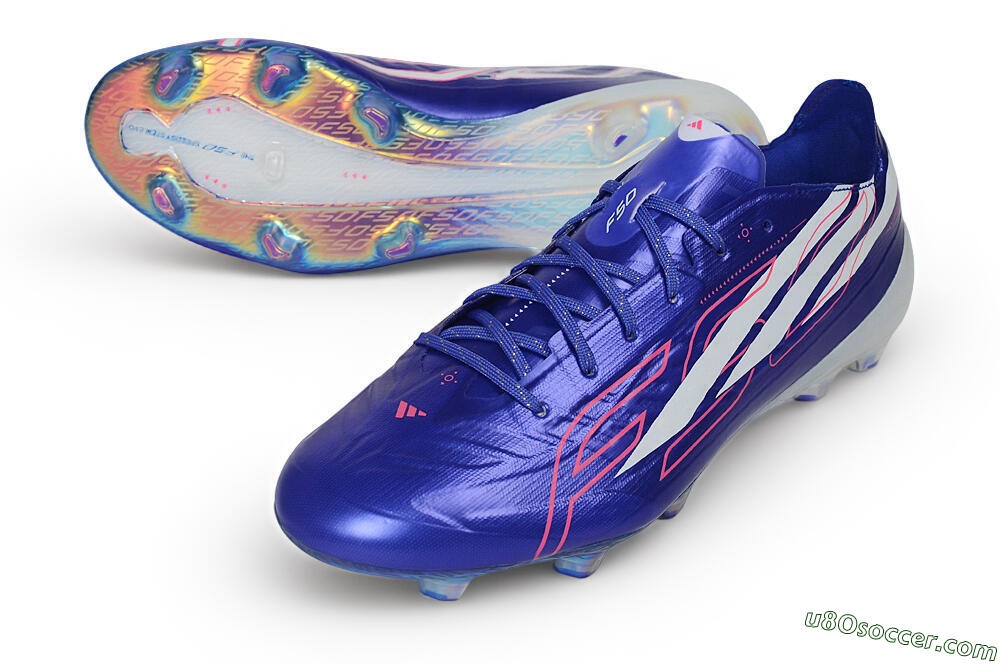 Adidas F50 Hyperfast Evo FG Firm Ground Soccer Cleats - Blue/Lucid Blue/White 3