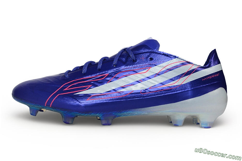 Adidas F50 Hyperfast Evo FG Firm Ground Soccer Cleats - Blue/Lucid Blue/White 2